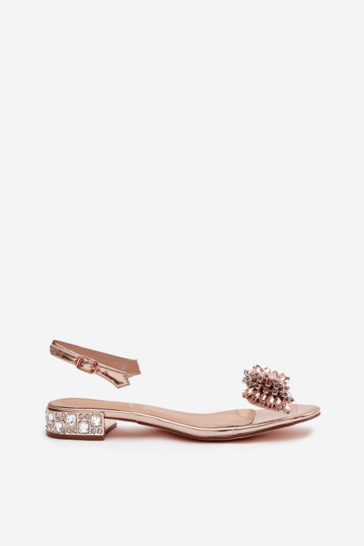 Transparent sandals with bow D&A MR52-231 Rose Gold