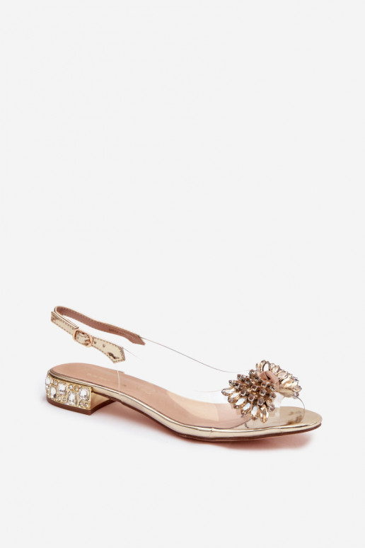 Transparent sandals with bow D&A MR52-231 gold