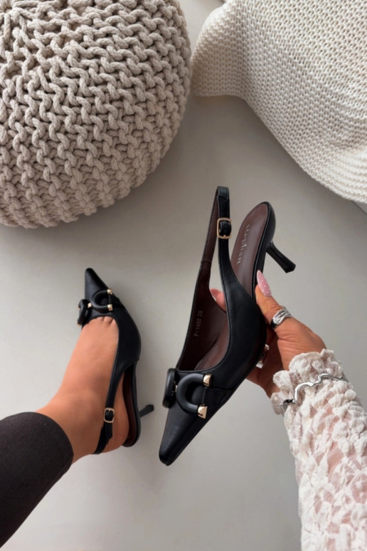 Women's High Heel Sandals with Decorative Detail Black Brienne