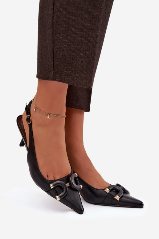 Women's High Heel Sandals with Decorative Detail Black Brienne