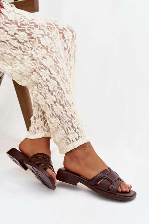 Lorania Chocolate Flat Heel Women's Slippers