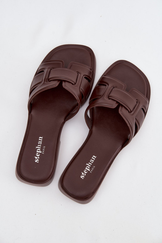 Lorania Chocolate Flat Heel Women's Slippers