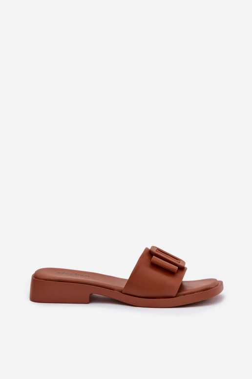 Women's Flat Sandals with Buckle Camel Melivra