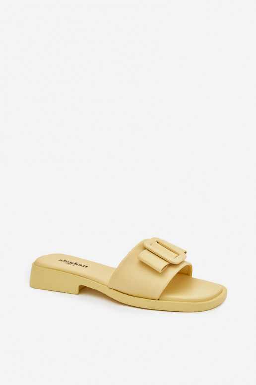 Women's Flat Sandals with Buckle Yellow Melivra