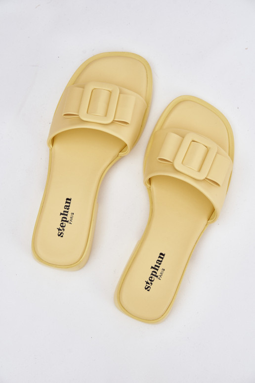 Women's Flat Sandals with Buckle Yellow Melivra