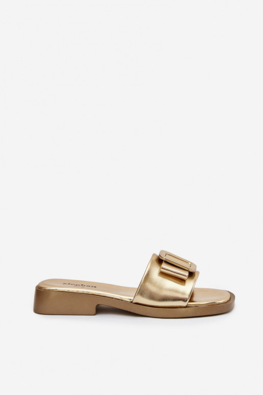 Women's Flat Sandals with Gold Buckle Melivra