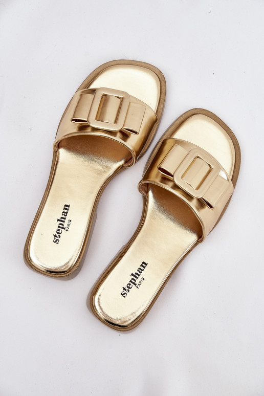 Women's Flat Sandals with Gold Buckle Melivra