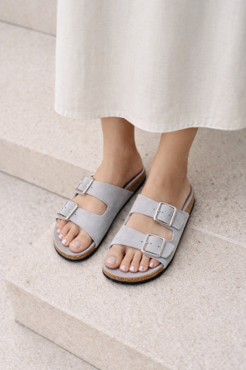 Women's Blue Slides With Buckles Oliena 2