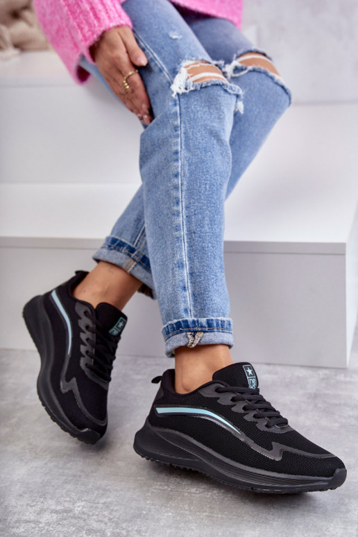 Damskie Modne Buty Sportowe Sneakersy Czarne Ida