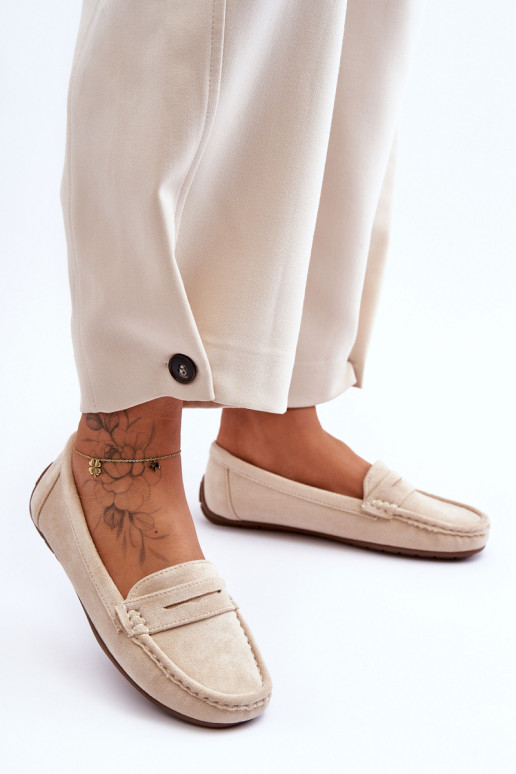 Women's Suede Moccasins Beige Lenvie