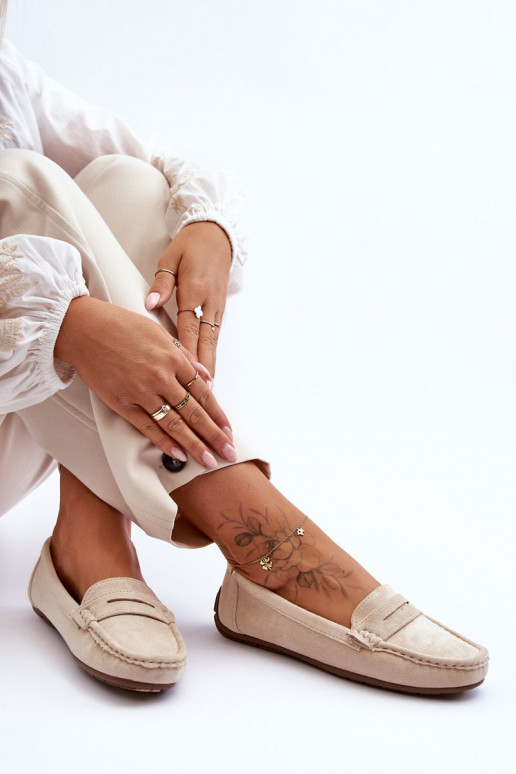 Women's Suede Moccasins Beige Lenvie