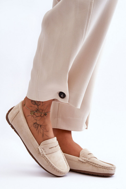 Women's Suede Moccasins Beige Lenvie
