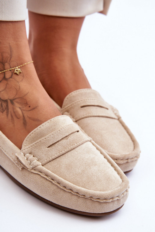 Women's Suede Moccasins Beige Lenvie