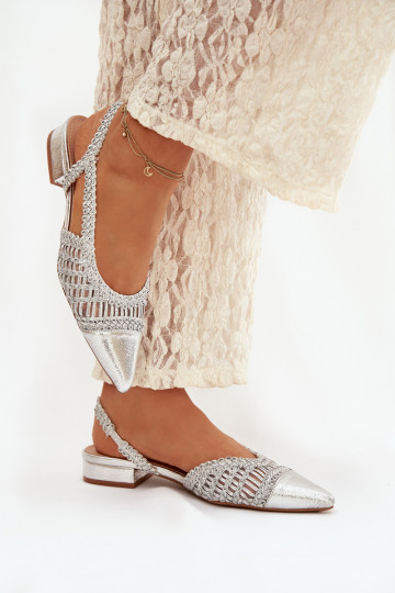 Women's Sandals With Weaving On Block Silver Nivorra