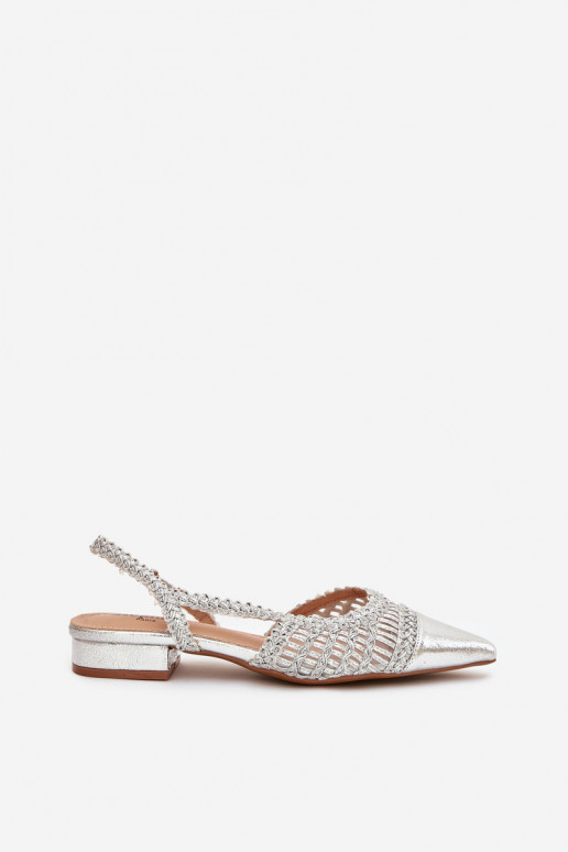 Women's Sandals With Weaving On Block Silver Nivorra