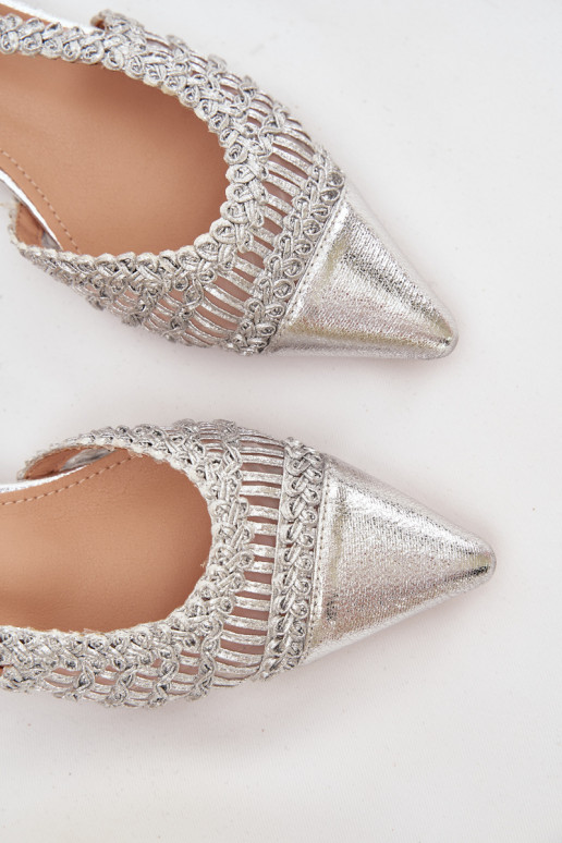 Women's Sandals With Weaving On Block Silver Nivorra