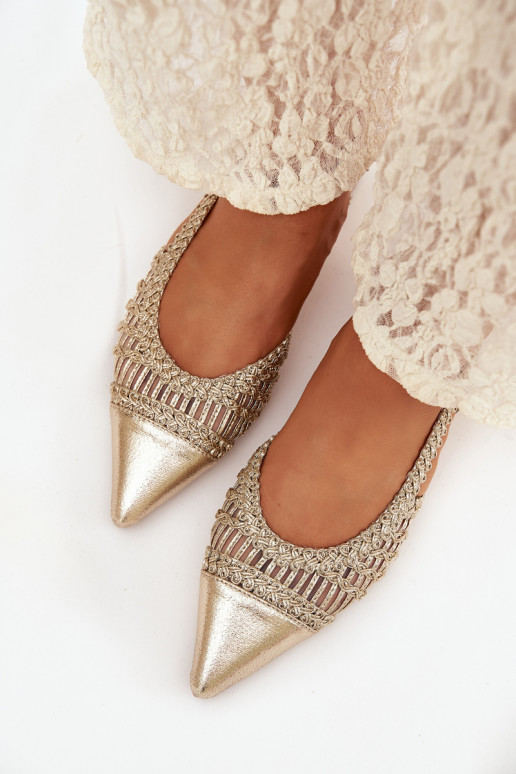 Women's Sandals With Braided Block Gold Nivorra