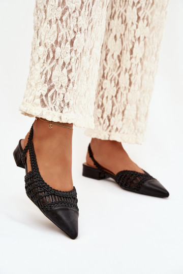 Women's Sandals With Braid On Block Black Nivorra