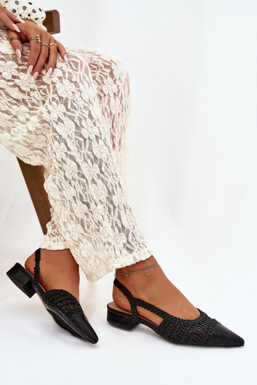 Women's Sandals With Braid On Block Black Nivorra