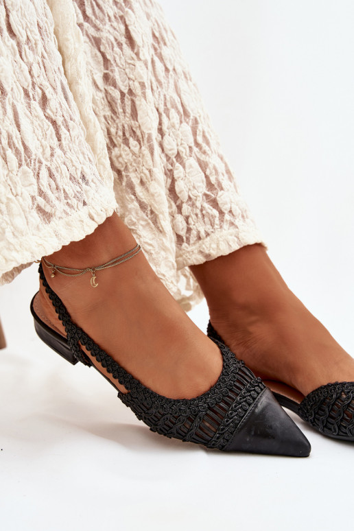 Women's Sandals With Braid On Block Black Nivorra