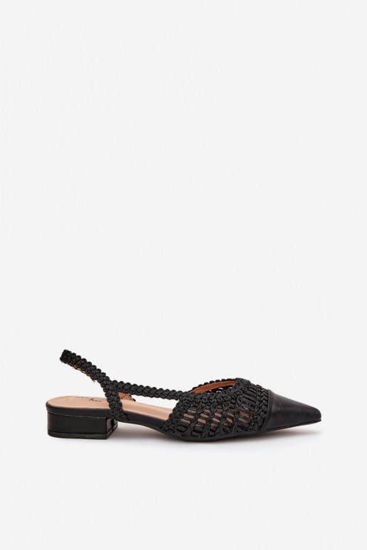 Women's Sandals With Braid On Block Black Nivorra