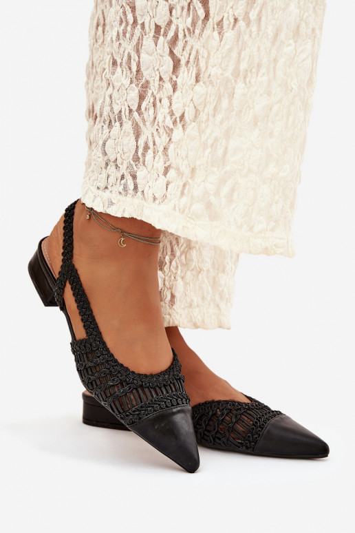 Women's Sandals With Braid On Block Black Nivorra