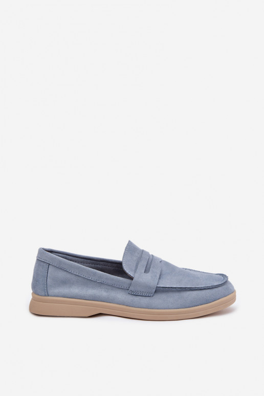 Women's loafers from eco suede blue Renelia