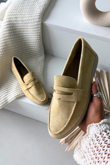 Women's Loafers Made of Eco Suede Yellow Renelia