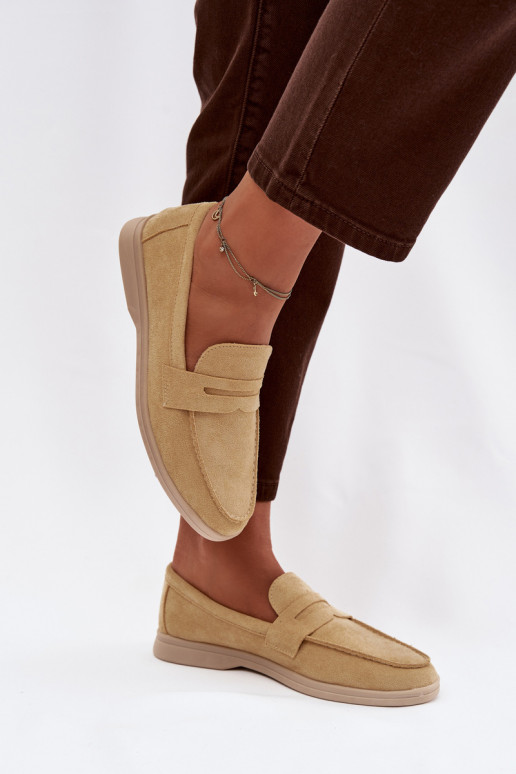 Women's Loafers Made of Eco Suede Yellow Renelia
