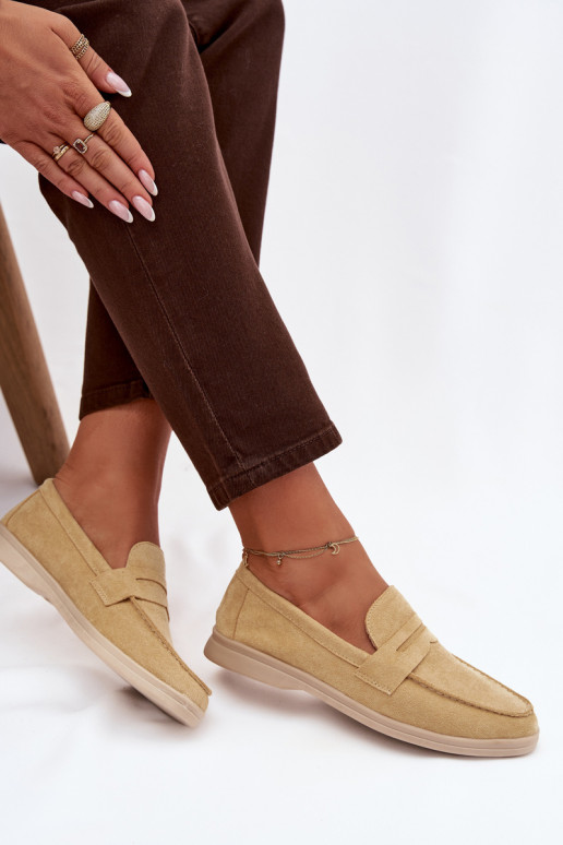 Women's Loafers Made of Eco Suede Yellow Renelia