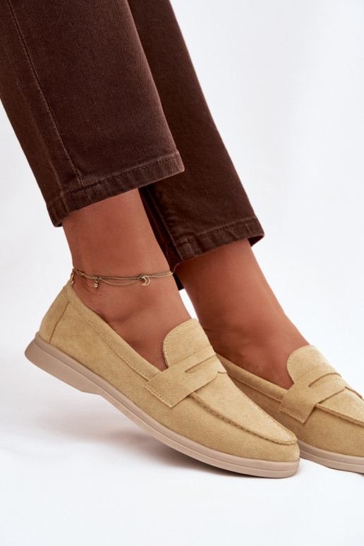 Women's Loafers Made of Eco Suede Yellow Renelia