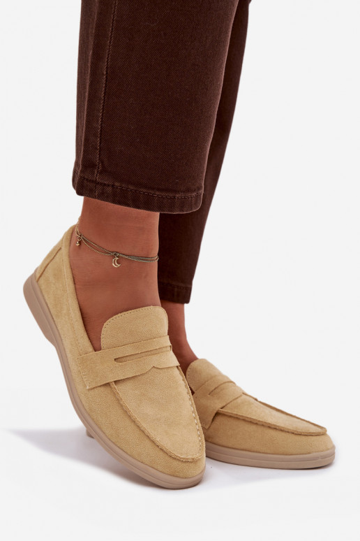 Women's Loafers Made of Eco Suede Yellow Renelia