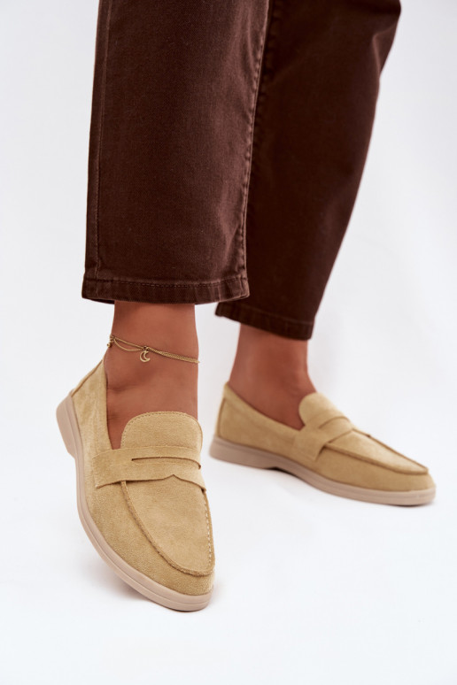 Women's Loafers Made of Eco Suede Yellow Renelia