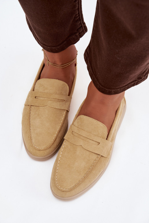 Women's Loafers Made of Eco Suede Yellow Renelia