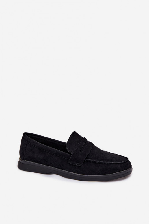 Women's loafers made of eco suede black Renelia