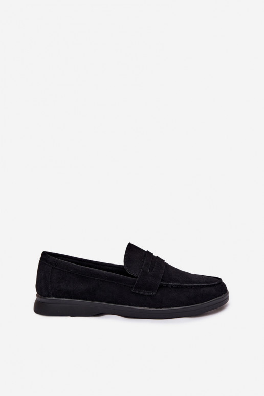 Women's loafers made of eco suede black Renelia