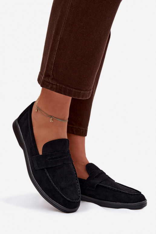 Women's loafers made of eco suede black Renelia