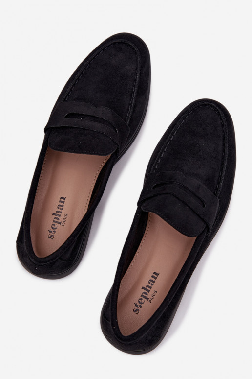Women's loafers made of eco suede black Renelia