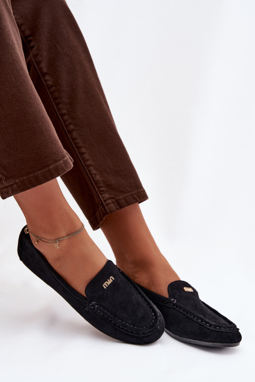 Women's Loafers With Small Gold Detail Black Sarivelle