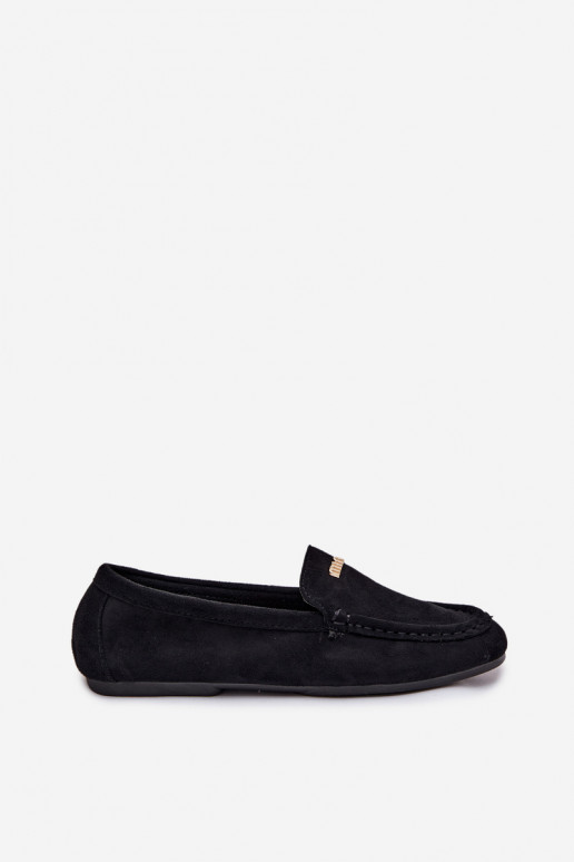 Women's Loafers With Small Gold Detail Black Sarivelle
