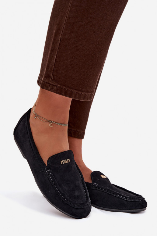 Women's Loafers With Small Gold Detail Black Sarivelle