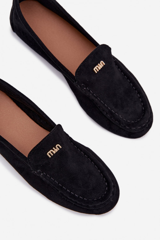 Women's Loafers With Small Gold Detail Black Sarivelle