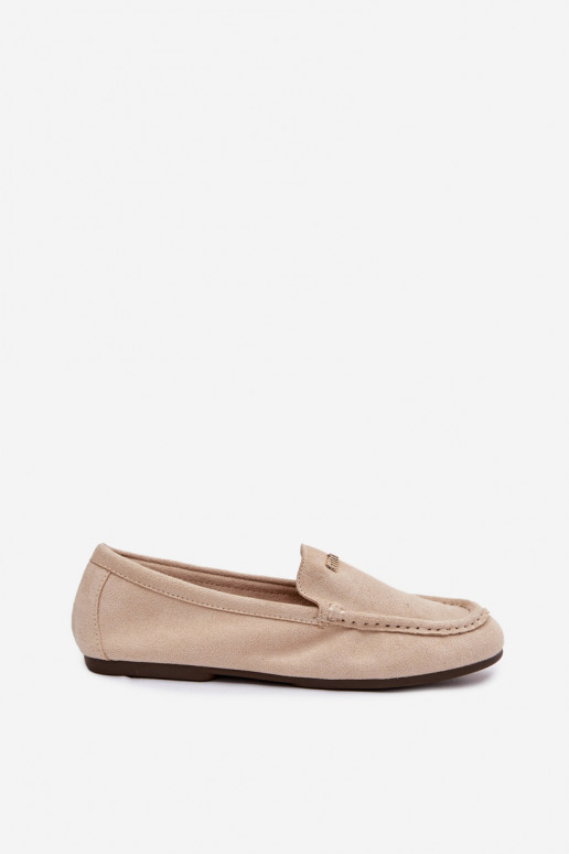 Women's Loafers With Small Gold Detail Beige Sarivelle