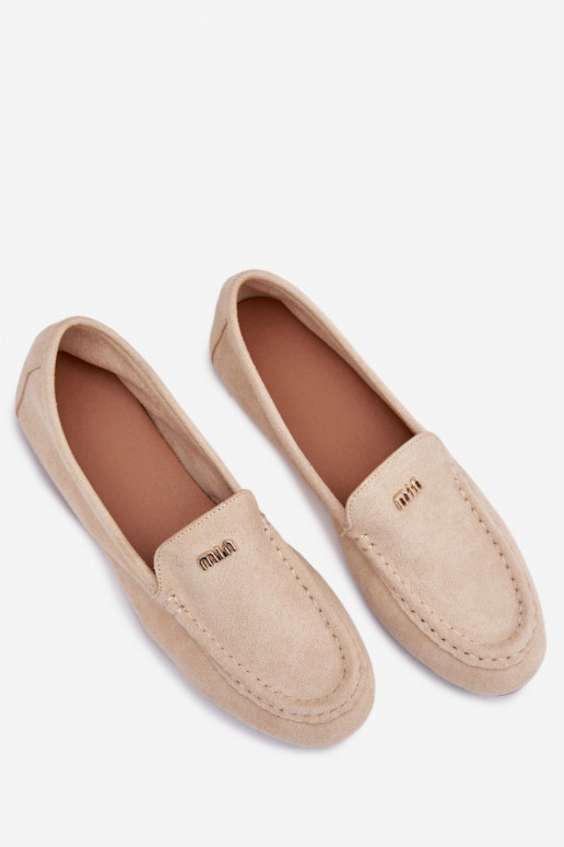 Women's Loafers With Small Gold Detail Beige Sarivelle