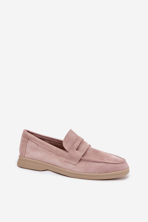 Women's loafers made of eco suede Dirty pink Renelia