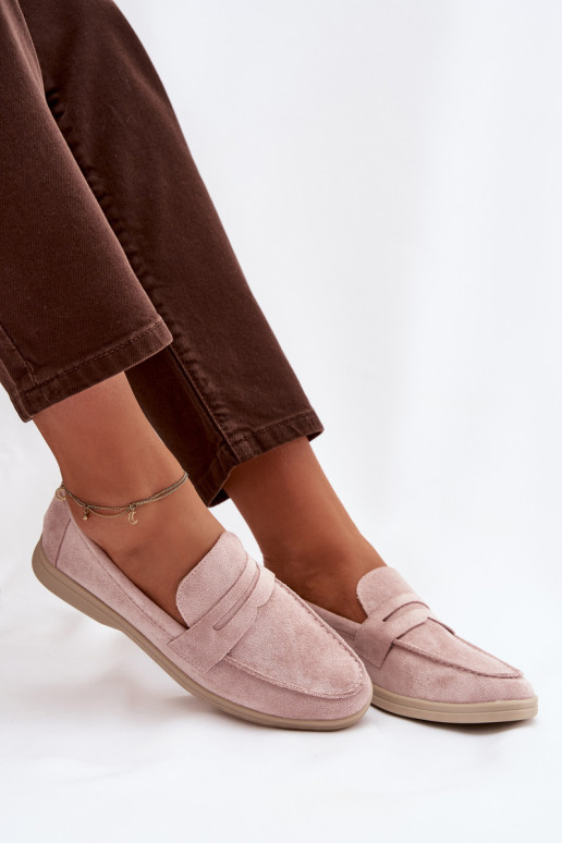 Mokasyny DamskiewithEko Zamszu Brudny Róż Renelia