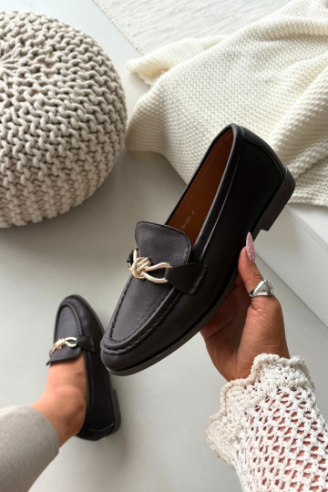 Loafersy DamskiewithOzdobnym Detalem Czekoladowe Rosynne 2