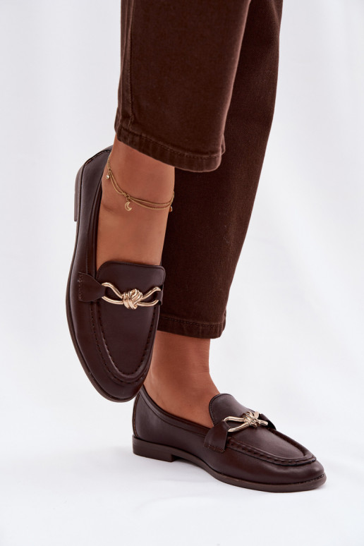Women's Loafers with Decorative Detail Chocolate Raisins