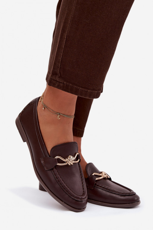 Women's Loafers with Decorative Detail Chocolate Raisins