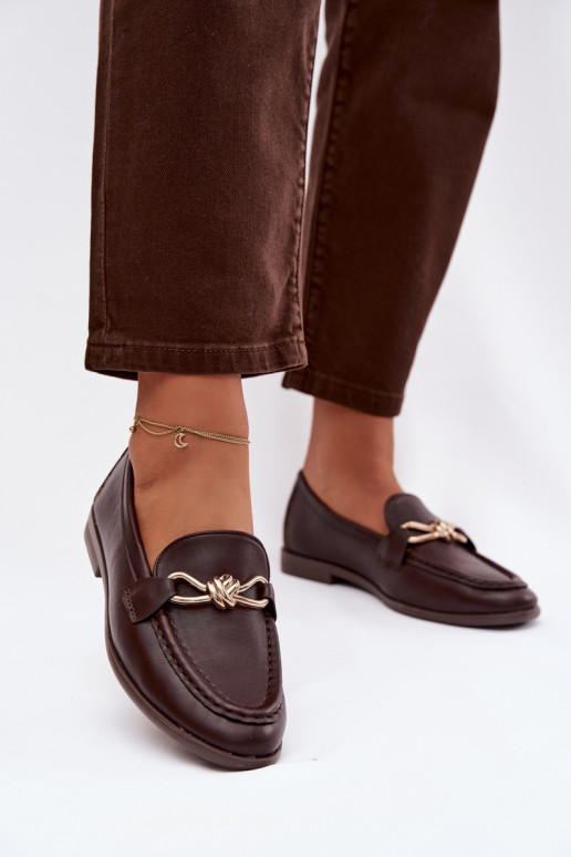Women's Loafers with Decorative Detail Chocolate Raisins